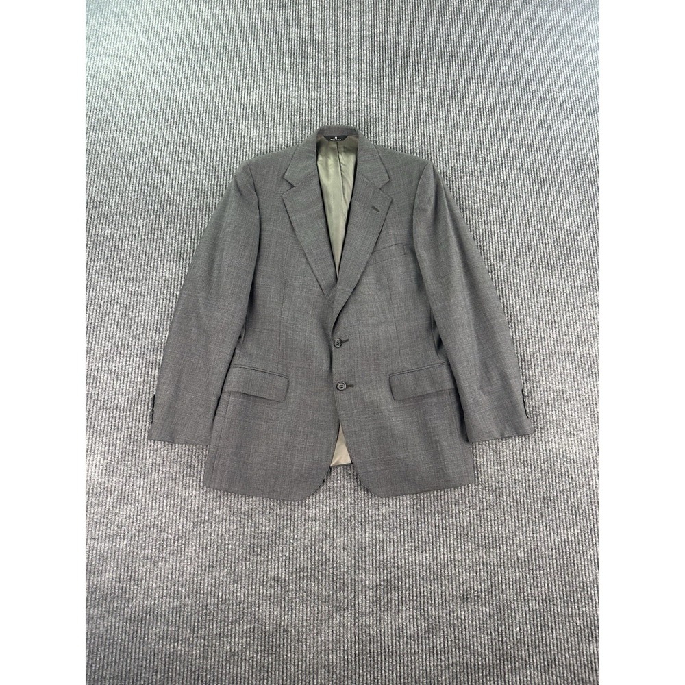 Vintage Polo University Club Blazer 42 R Gray Wool Plaid Premium Ralph Lauren